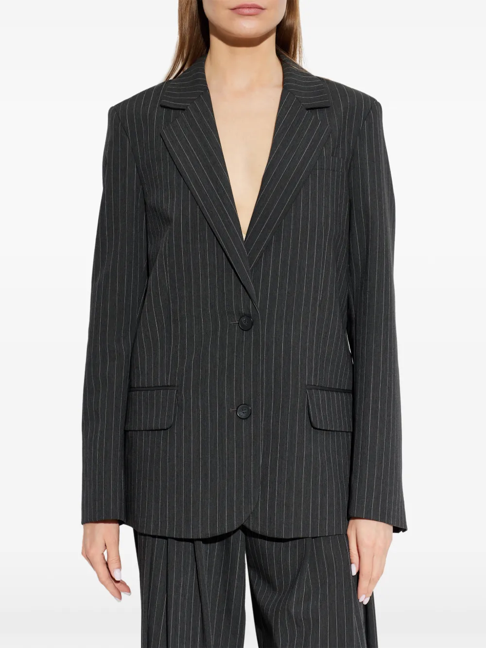 IRO Blazer met krijtstreep Grijs