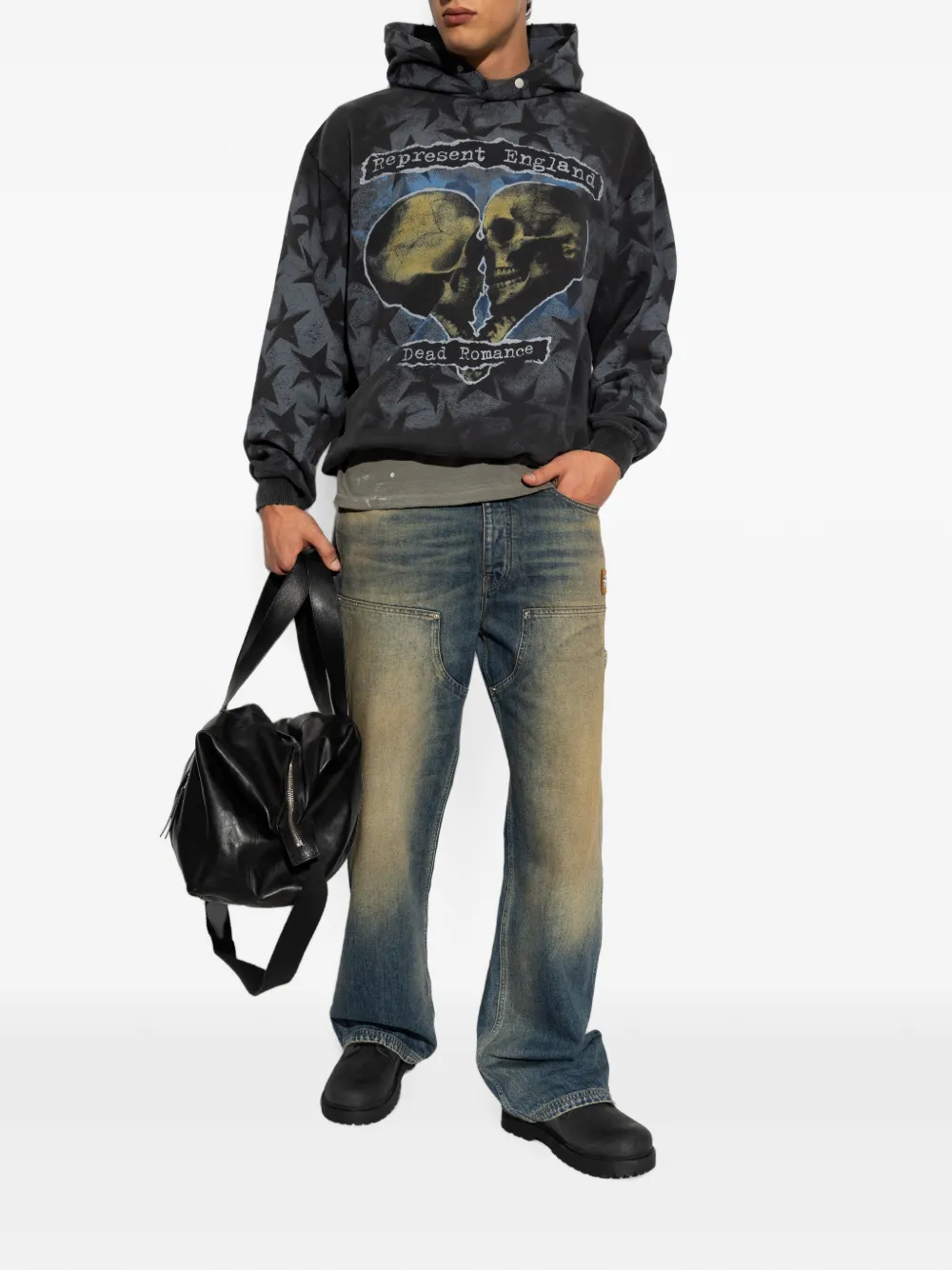 Represent Hoodie met grafische print en lange mouwen Zwart