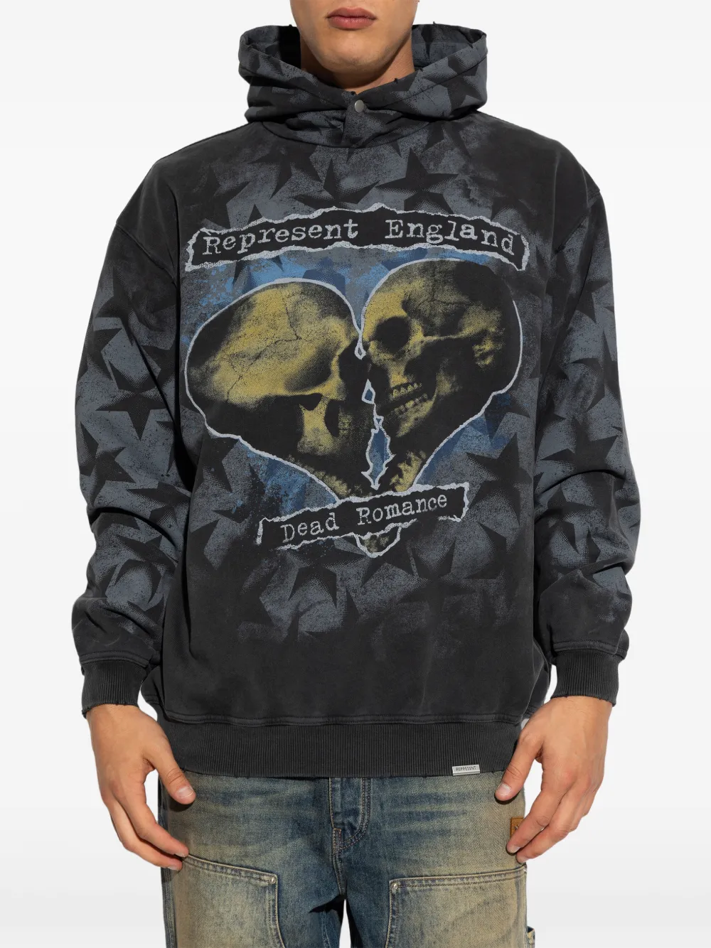 Represent Hoodie met grafische print en lange mouwen Zwart