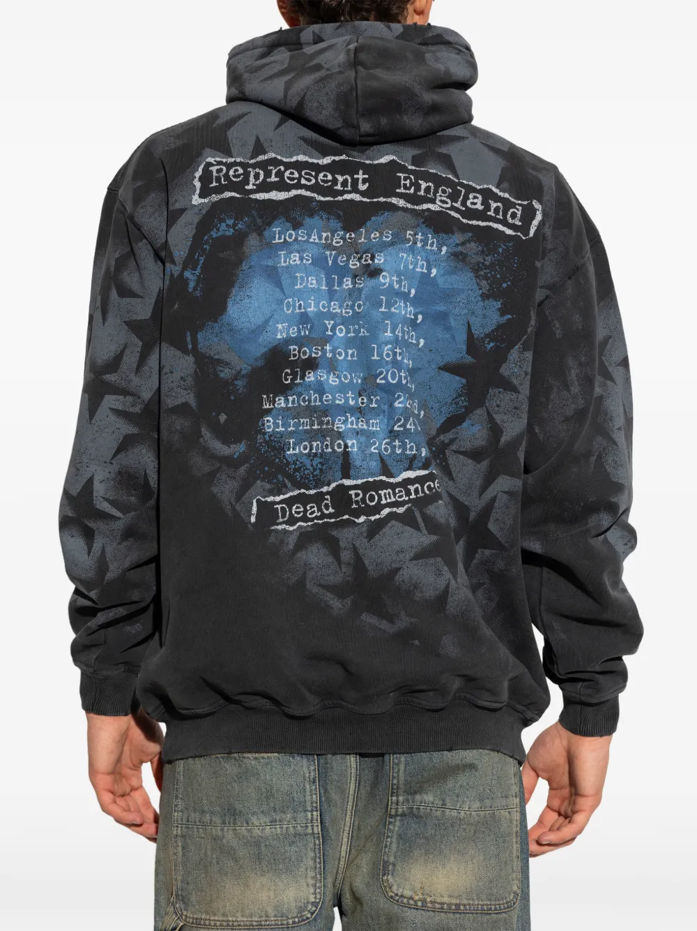 Represent Hoodie met grafische print en lange mouwen Zwart