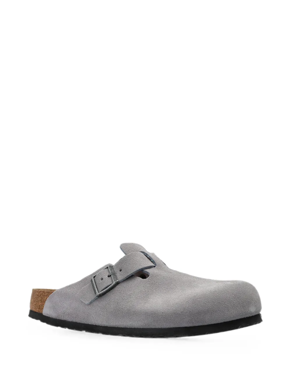 Birkenstock Boston buckle-fastening suede mules Paars