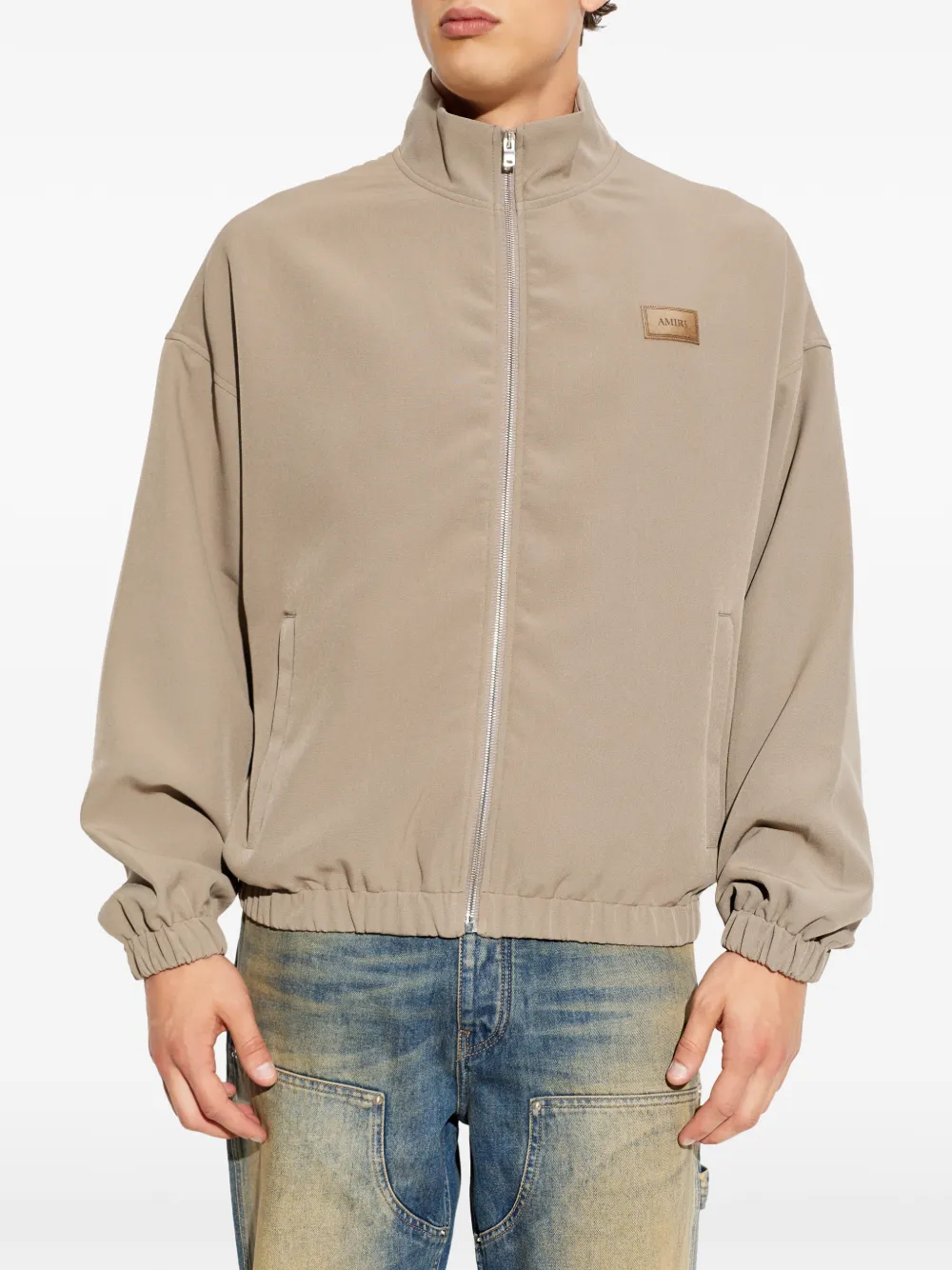 AMIRI Jack met opstaande kraag en logo-patch Beige