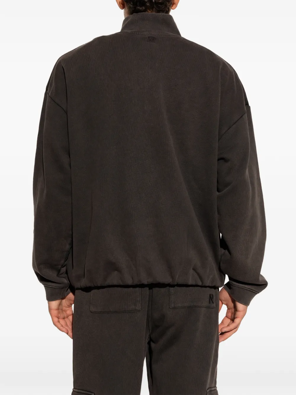 Represent Initial sweater met kwartrits Bruin