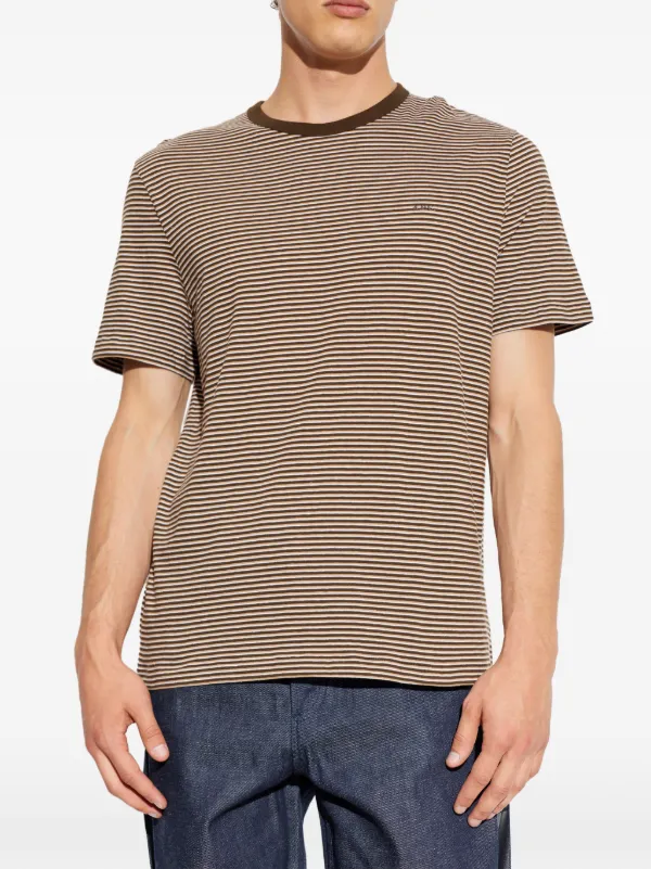 A.P.C. ストライプ Tシャツ | ブラウン | FARFETCH JP