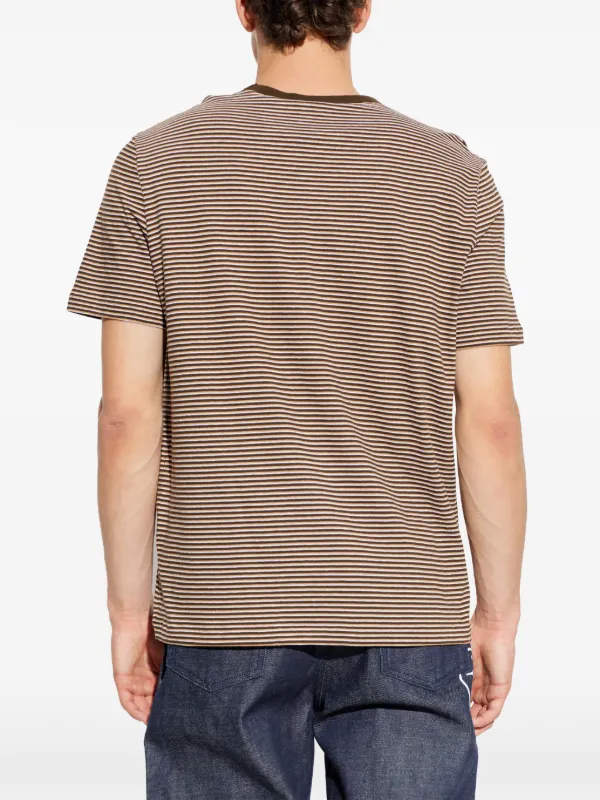 【美品】 A.P.C. アーペーセー ボーダーTシャツ 茶色 M ロゴTシャツ A.P.C. ストライプ Tシャツ | ブラウン | FARFETCH JP