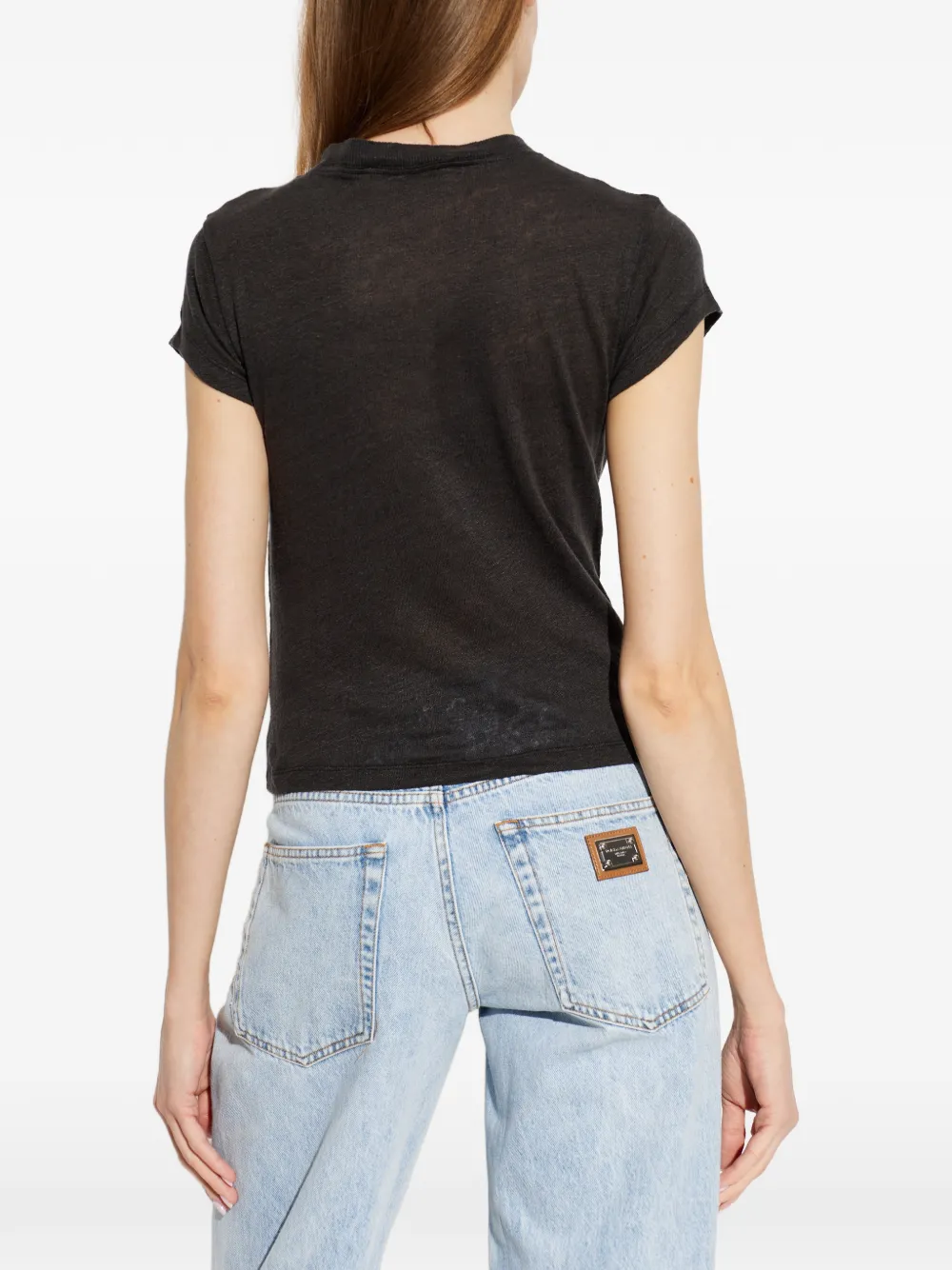 IRO Sybel T-shirt met V-hals Zwart