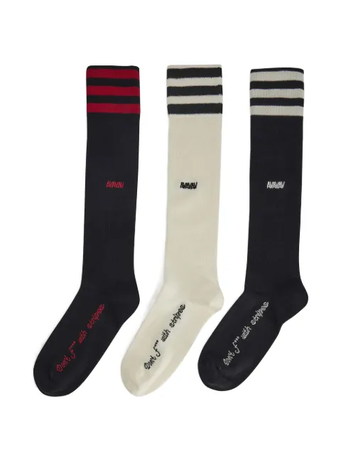 adidas x Avavav Knee stripe-detail socks set (set of three)