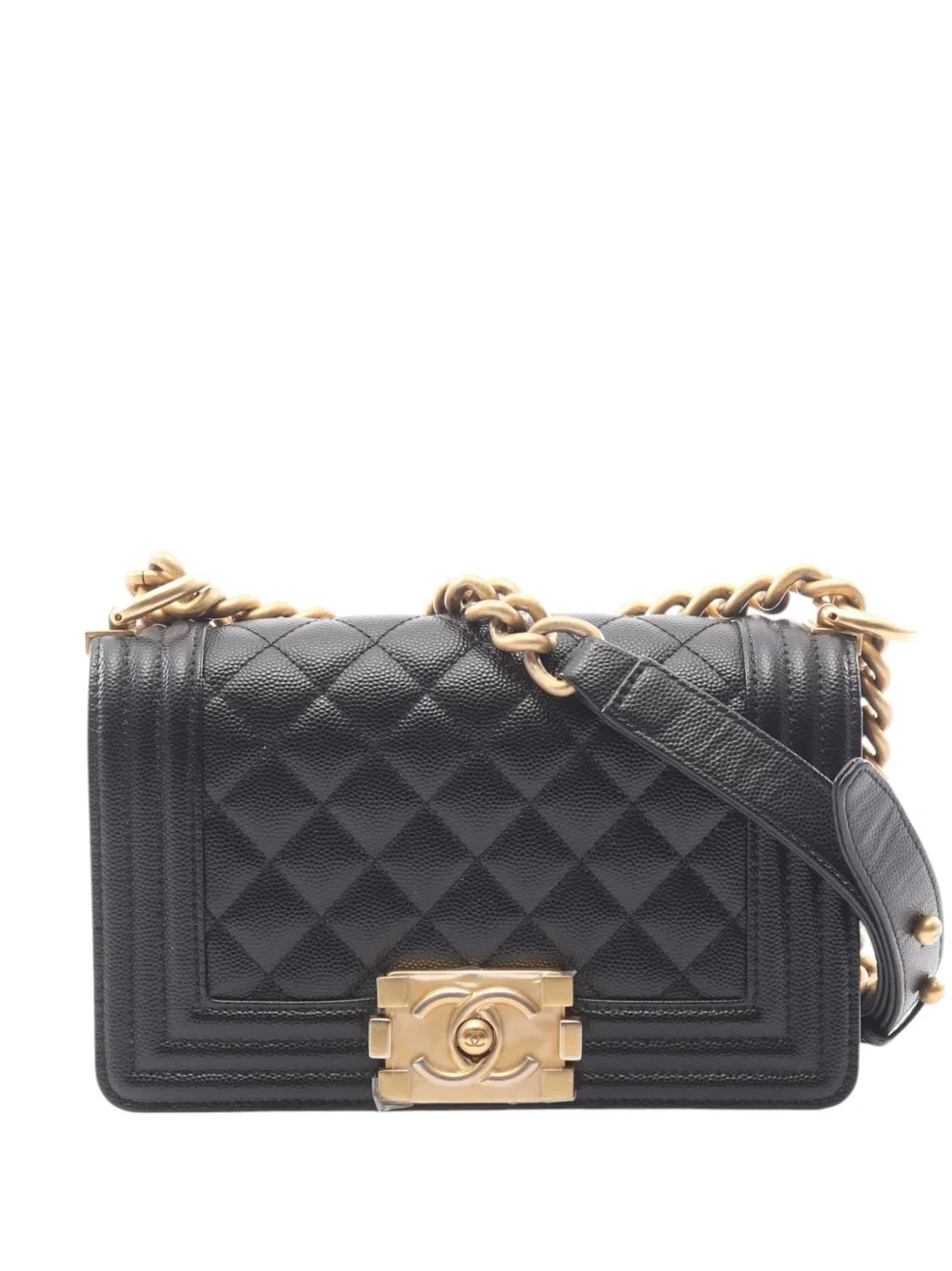 CHANEL Pre-Owned 2021-2026 Small Quilted Caviar Boy Flap crossbody bag - Nero