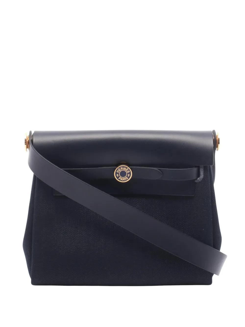 Hermès Pre-Owned 2025 Military Toile and Vache Hunter Herbag Zip 20 crossbody bag - Blu