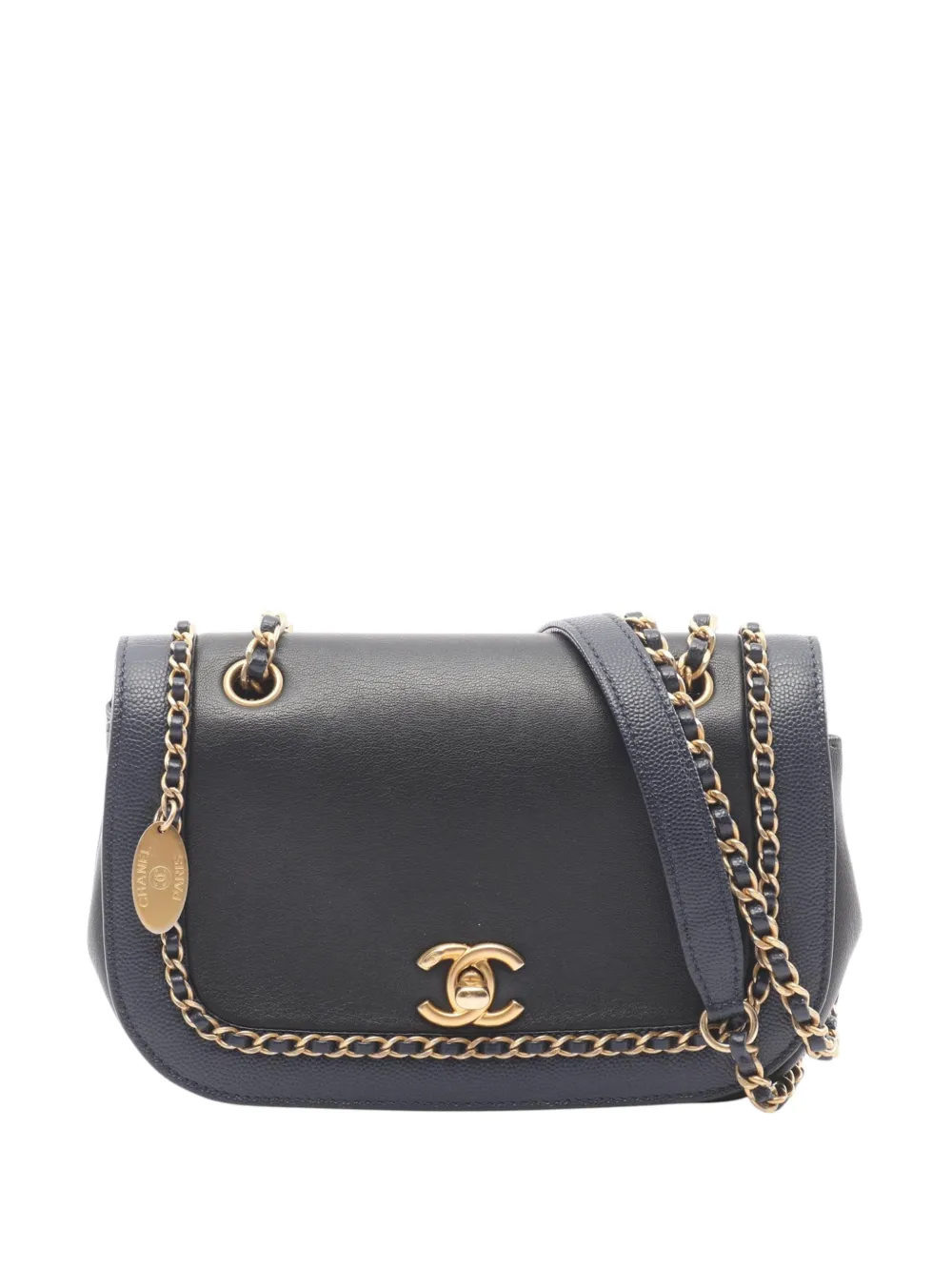 CHANEL Pre-Owned 2019 Lambskin Chain Around Flap crossbody bag - Black