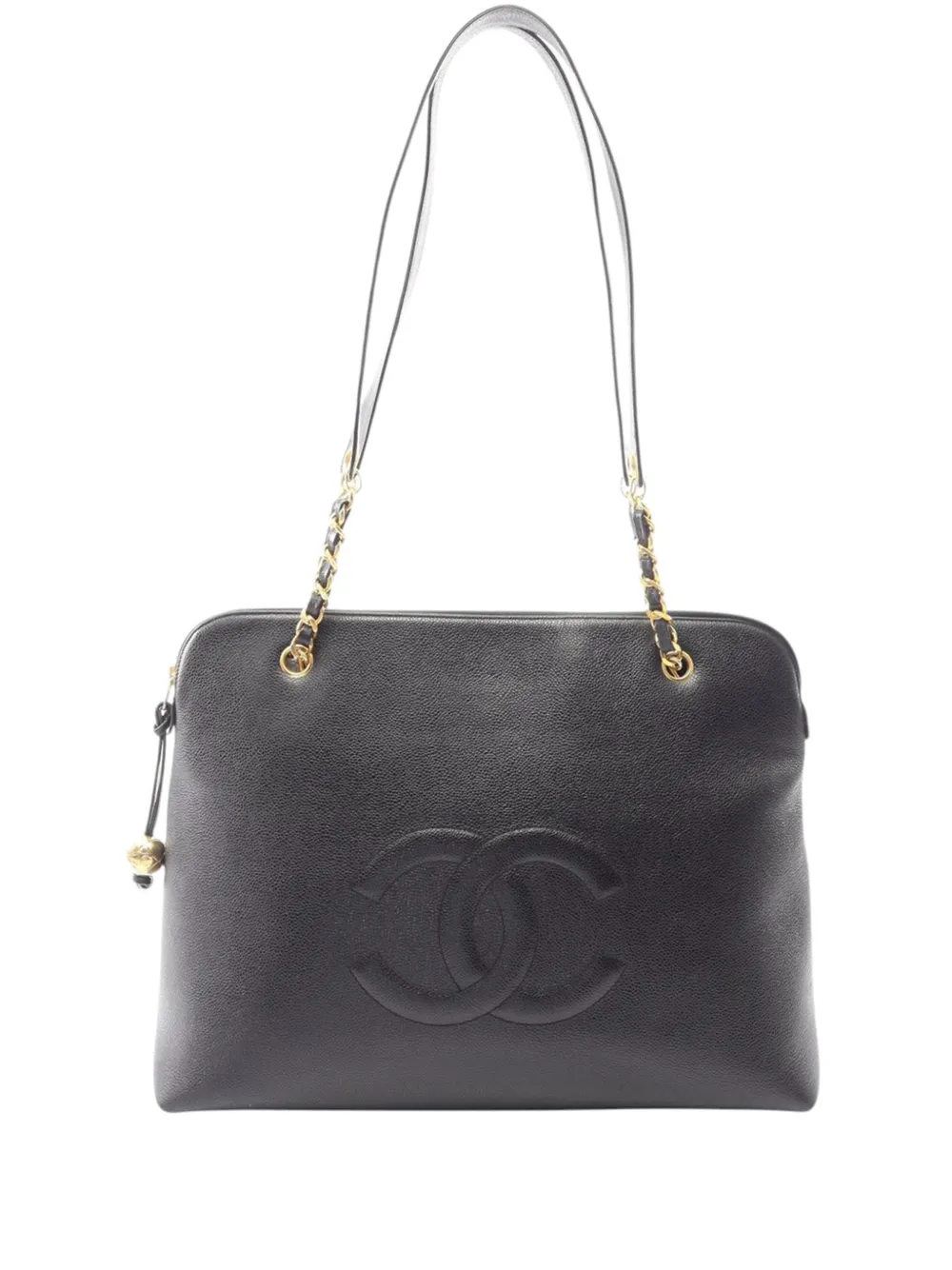 CHANEL Pre-Owned 1994-1996 CC Caviar Chain tote bag - Nero