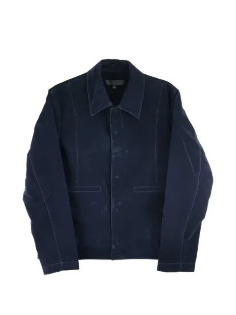 Omar Afridi Francis flocked denim jacket