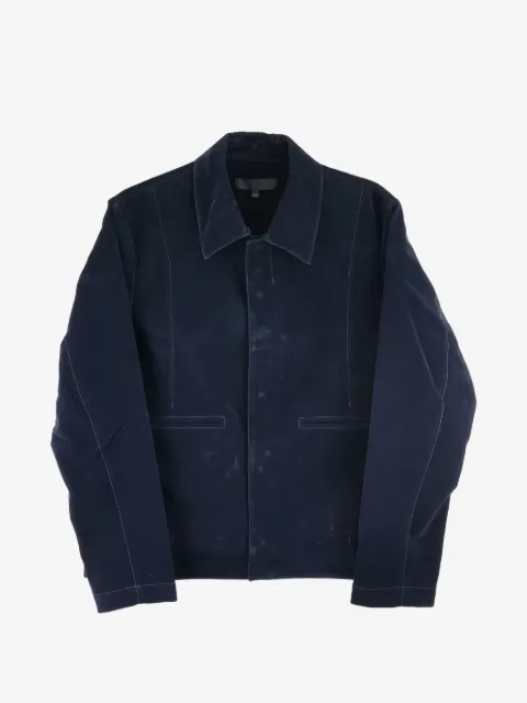 Omar Afridi Francis flocked denim jacket