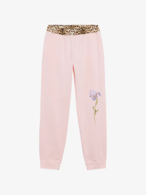 Roberto Cavalli Junior leopard-print waistband track pants