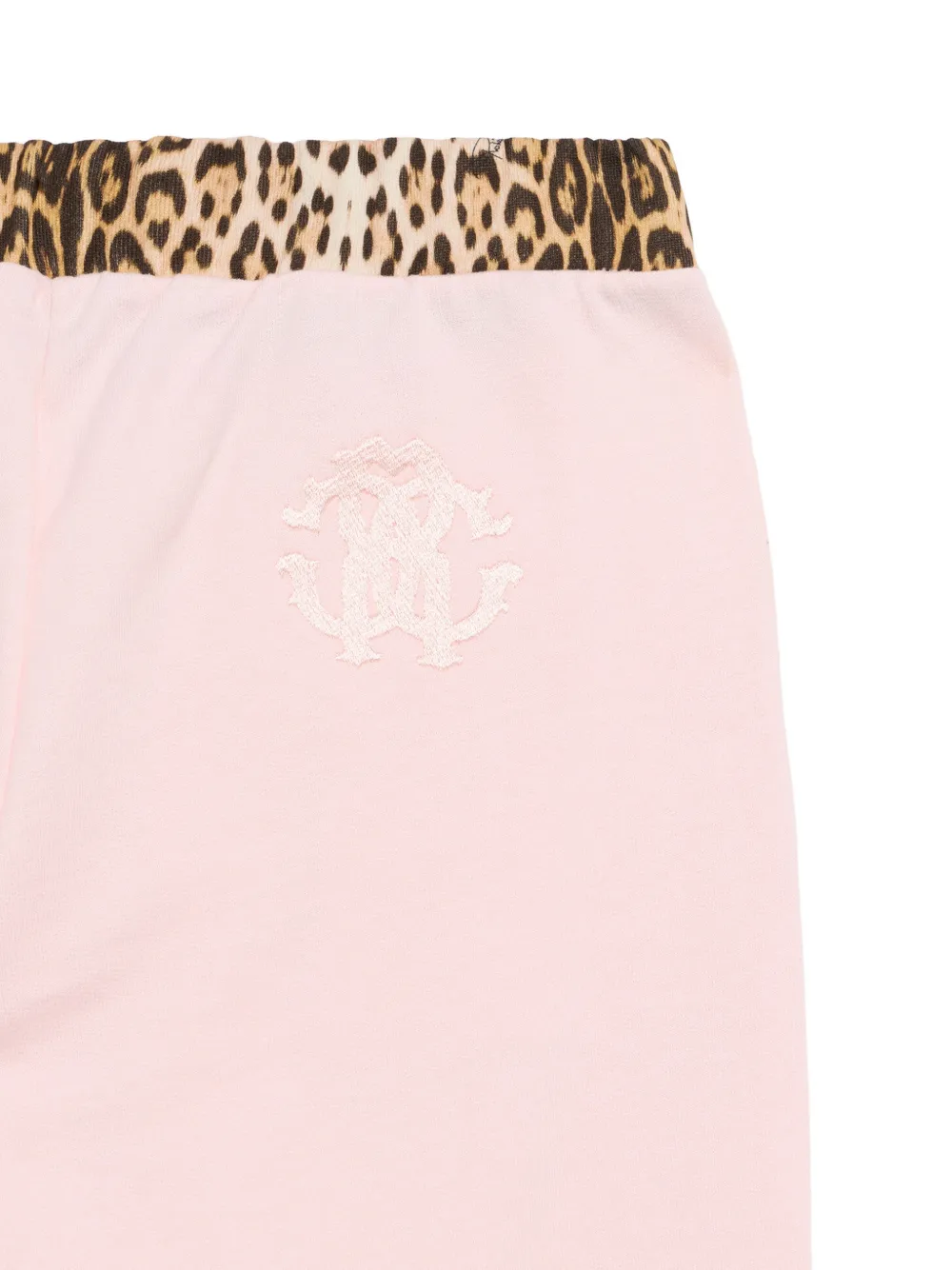 Roberto Cavalli Junior Trainingsbroek met luipaard-print en tailleband Roze