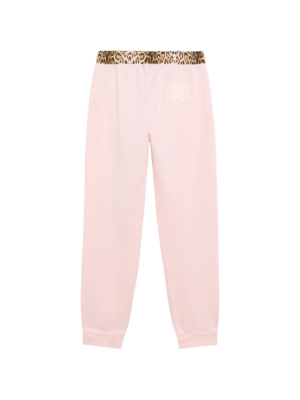 Roberto Cavalli Junior Trainingsbroek met luipaard-print en tailleband Roze