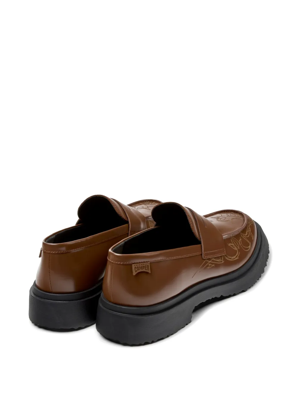 Camper Walden embroidered leather loafers Bruin