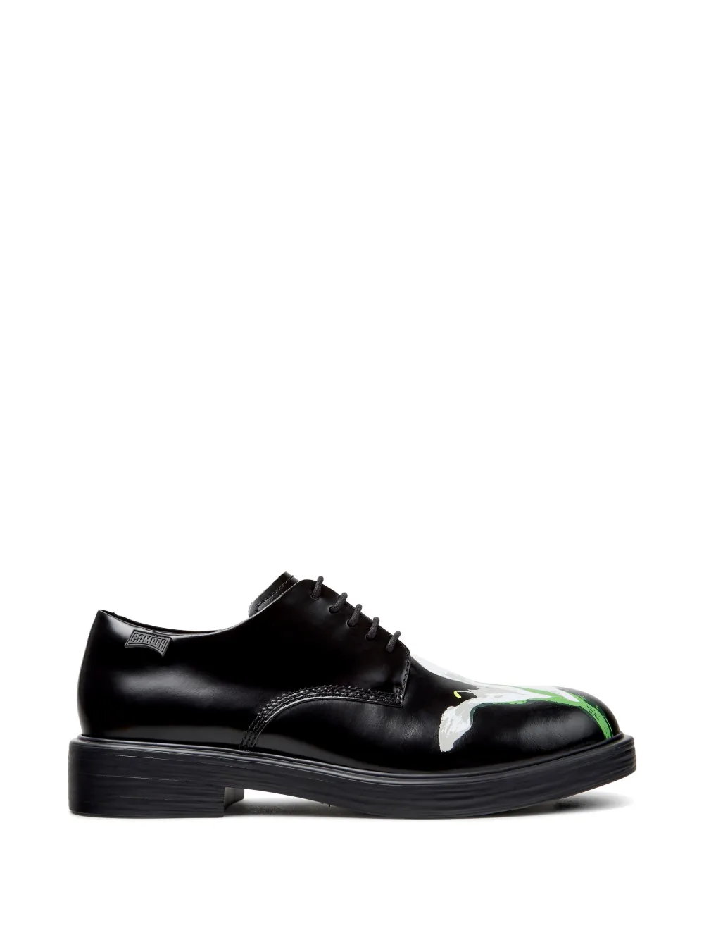 Camper Stringate Twins con stampa a fiori - Nero