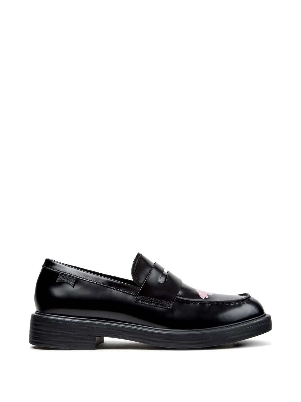 Camper Loafers met bloemenprint Zwart