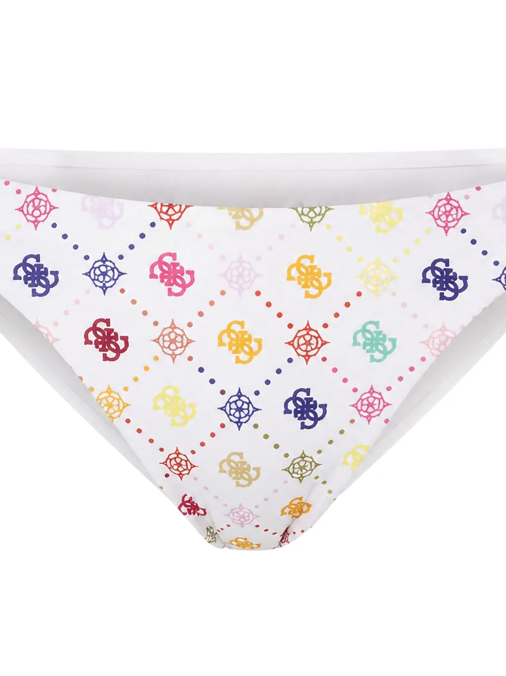 GUESS USA Bikinislip met logoprint en ringdetail Wit