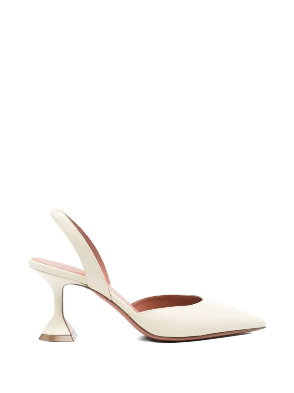 Amina Muaddi pointed-toe slingback heeled pumps Wit