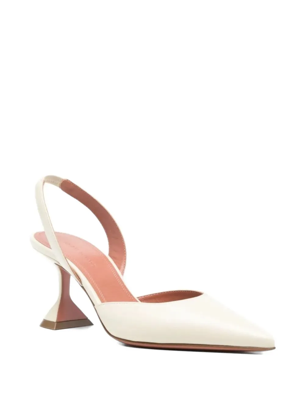 Amina Muaddi pointed-toe slingback heeled pumps Wit