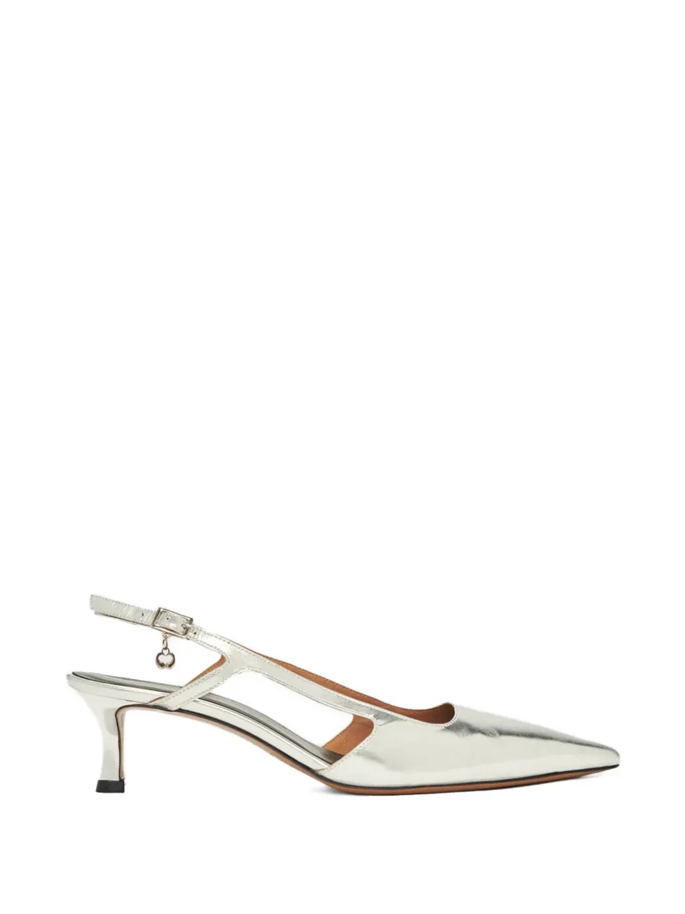 Maje metallic-finish slingback heeled pumps - Argento