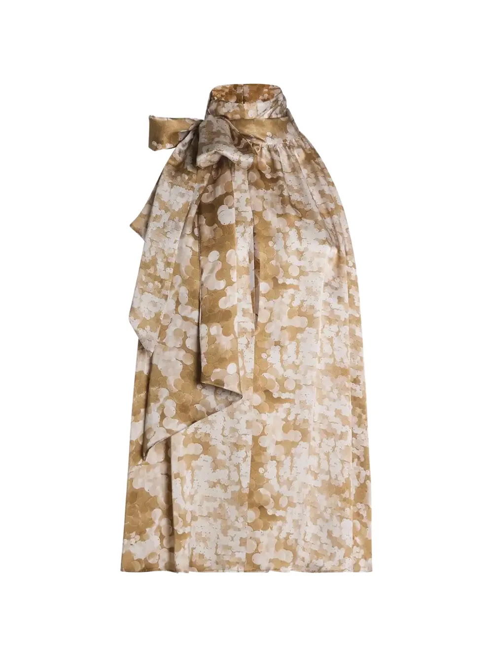 Collini Milano Meg abstract-print pussy-bow blouse - Gold