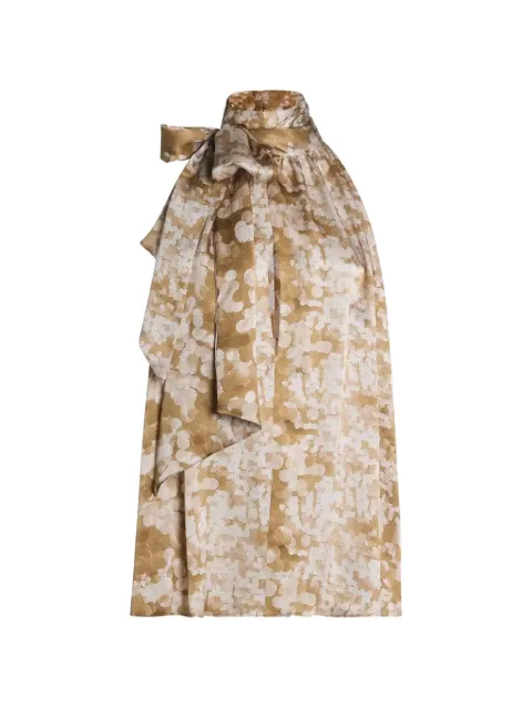 Collini Milano Meg abstract-print pussy-bow blouse