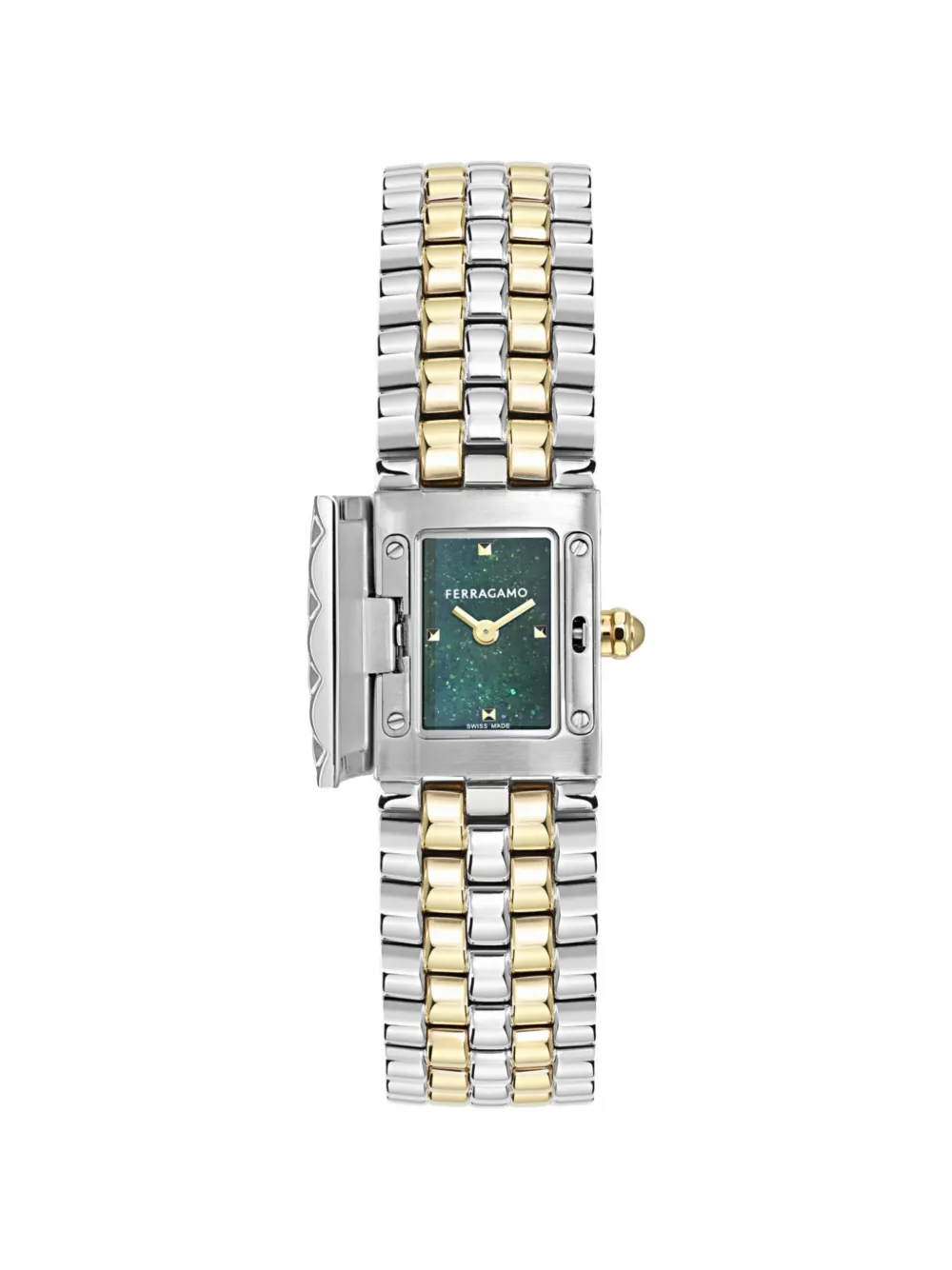 Ferragamo Secret hinged-cover 30mm watch - Verde