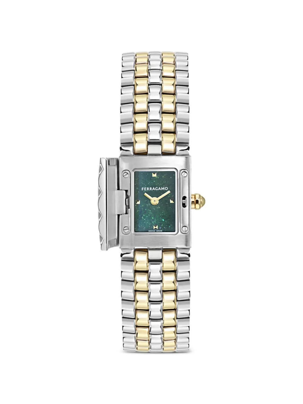 Ferragamo Secret hinged-cover 30mm watch - Verde