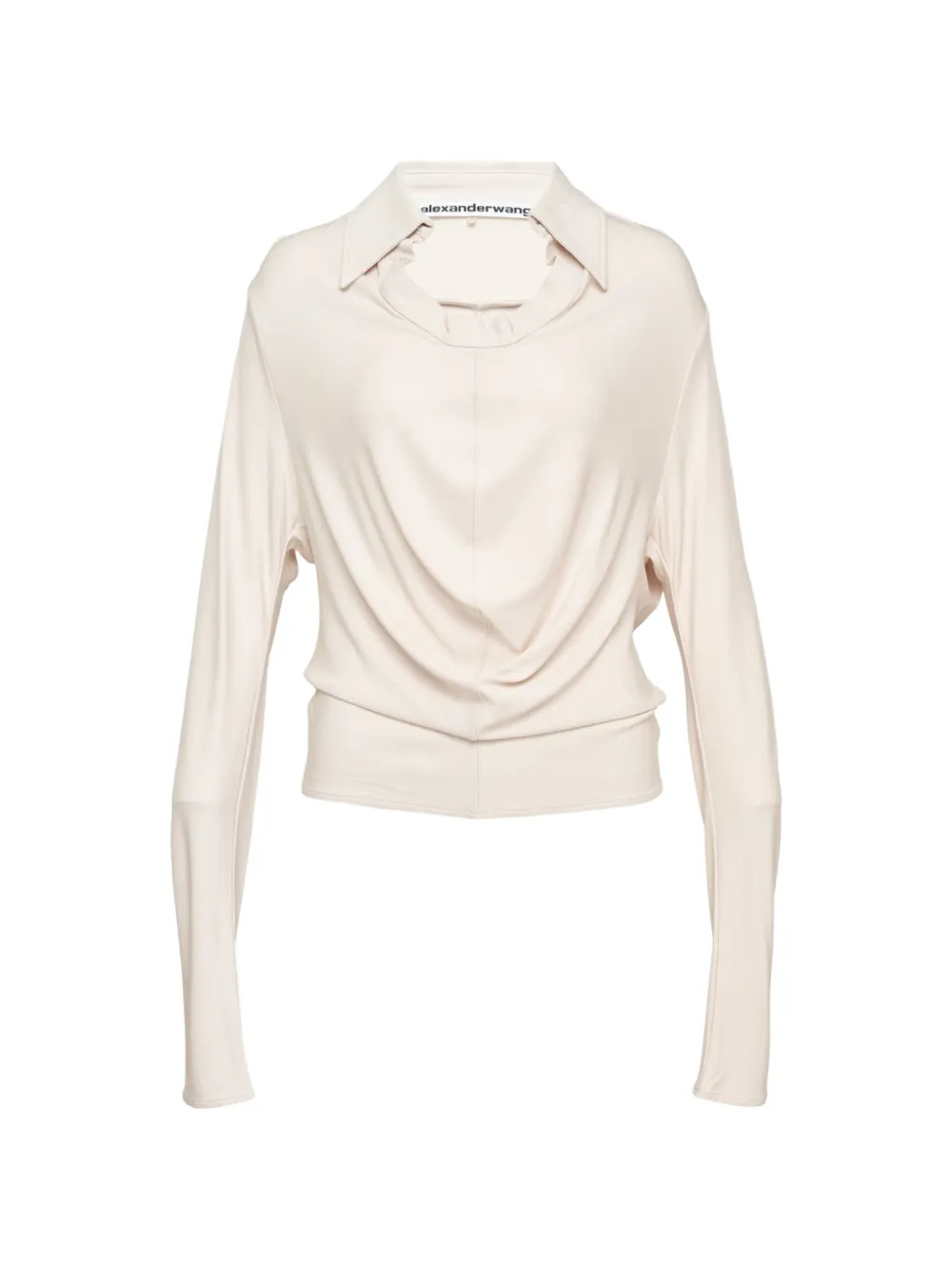 Alexander Wang cowl-neck draped top - Neutrals