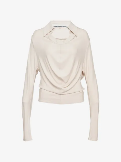 Alexander Wang cowl-neck draped top