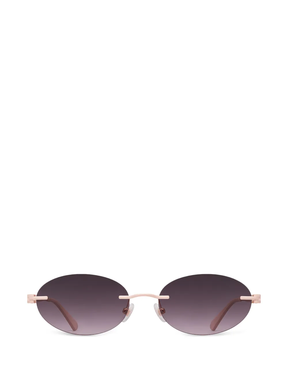 Furla rimless oval-frame sunglasses - Rosa