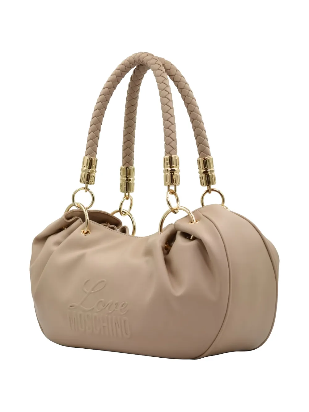 Love Moschino braided-handle gathered tote bag - Toni neutri
