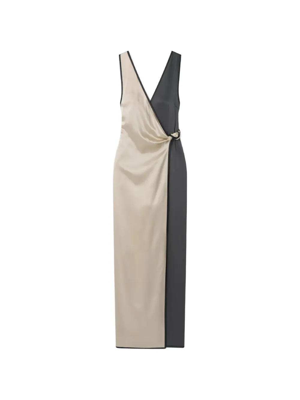 Nanushka colour-block wrap dress - Green