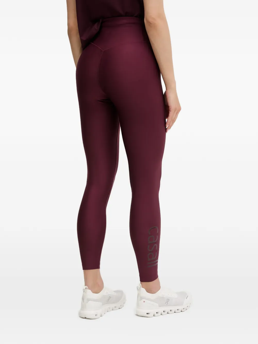 Casall High waist legging met logoprint Rood