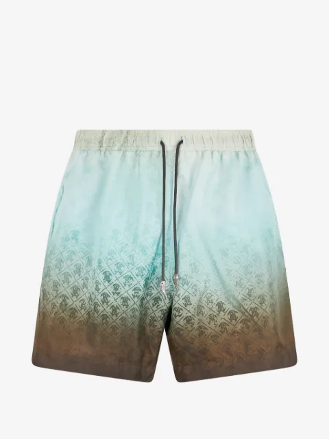 Roberto Cavalli gradient-effect monogram-print swim shorts