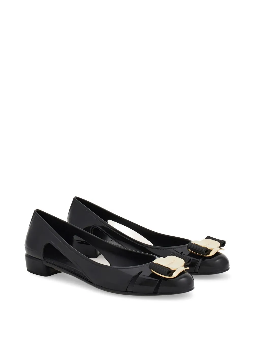Ferragamo Nara cut-out ballet flats Zwart