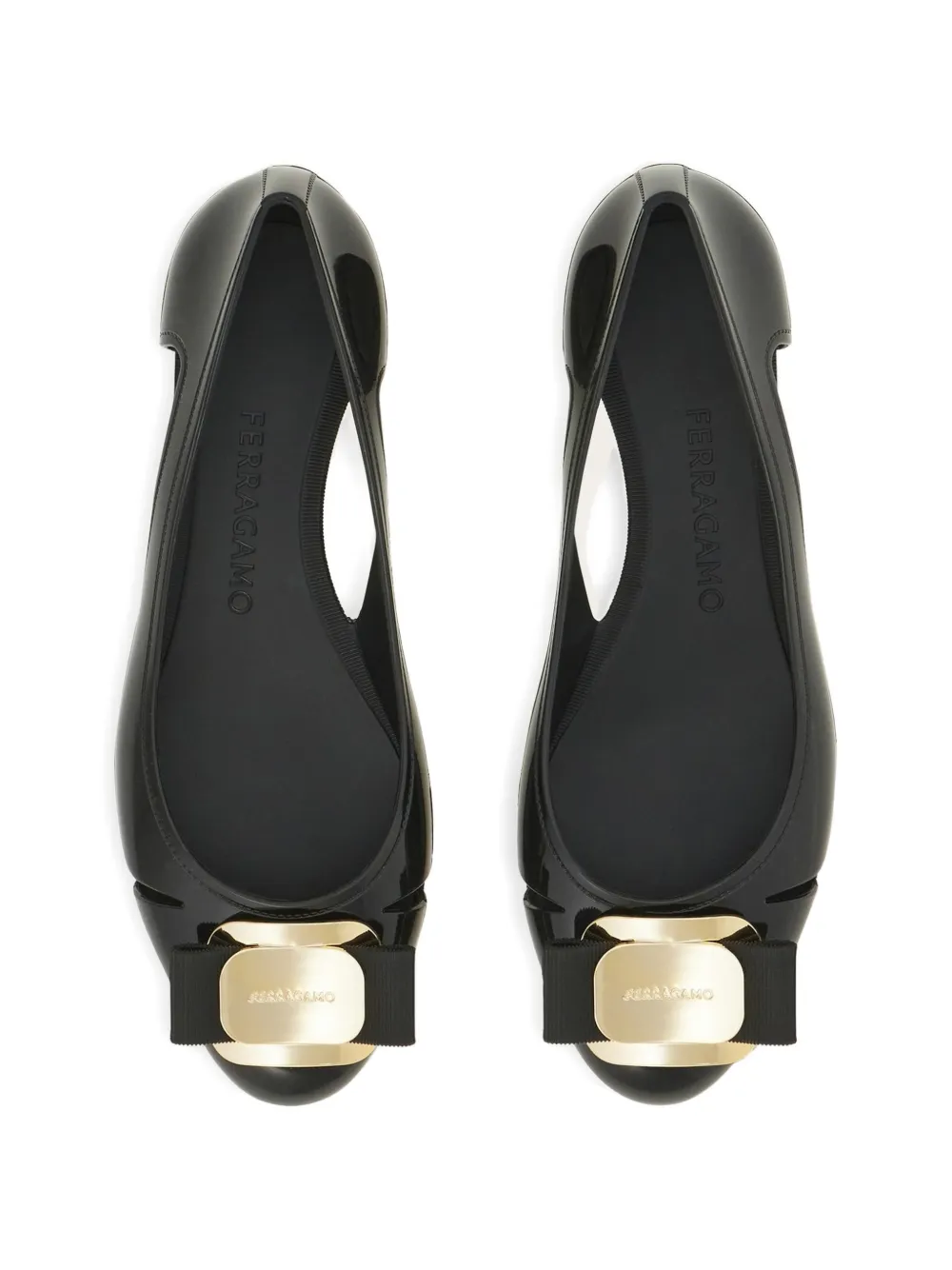 Ferragamo Nara cut-out ballet flats Zwart