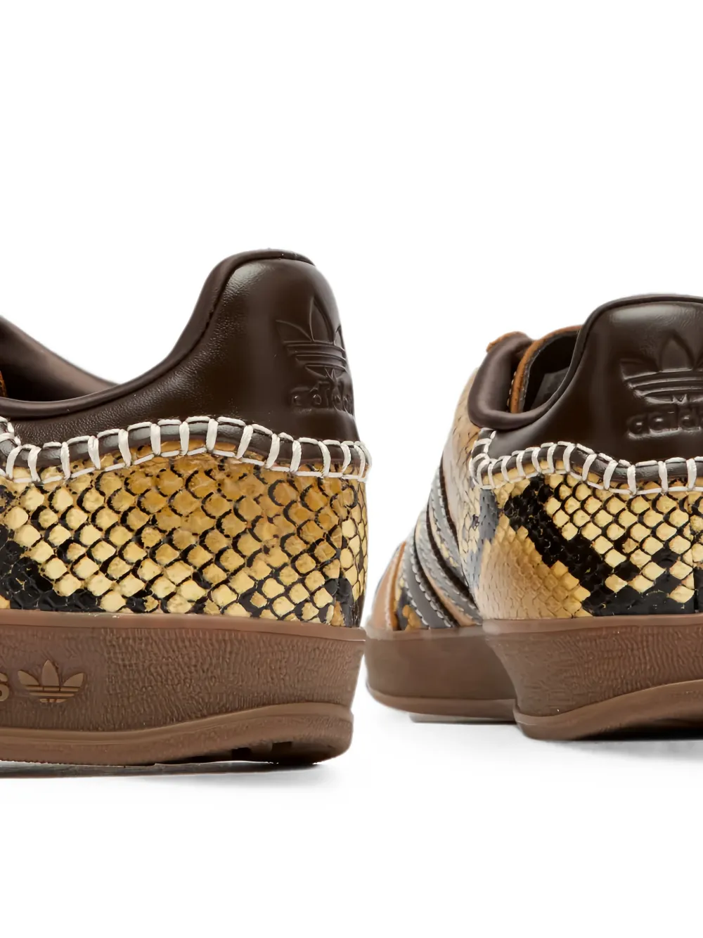 Wales Bonner x adidas Originals Gazelle leren sneakers met slangen-reliëf Bruin