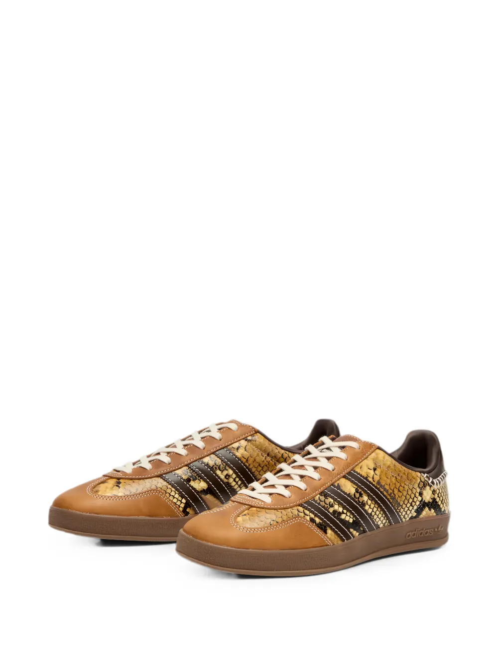 Wales Bonner x adidas Originals Gazelle leren sneakers met slangen-reliëf Bruin
