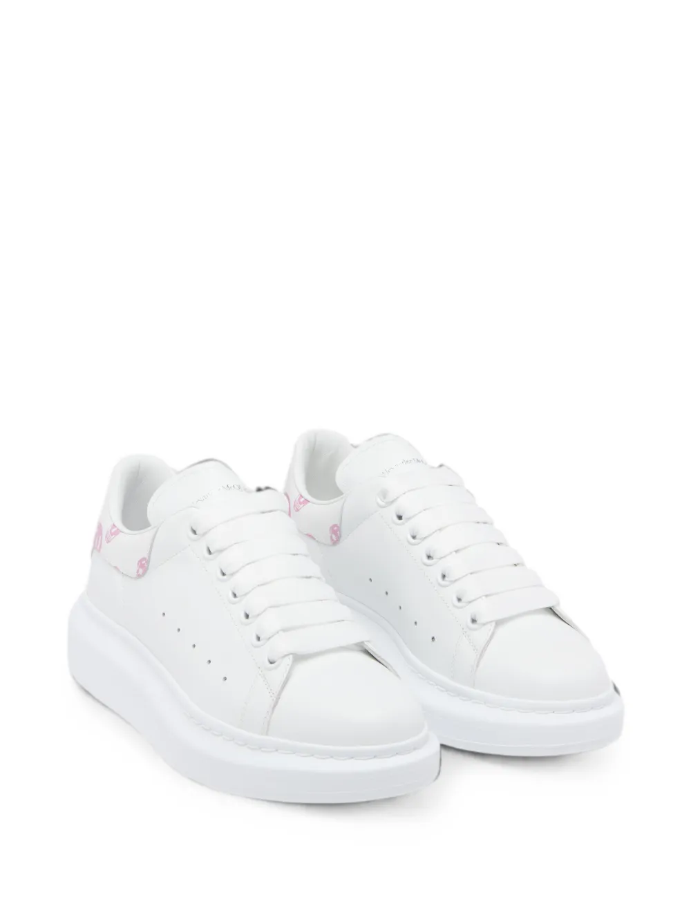 Alexander McQueen skull-print leather sneakers Wit