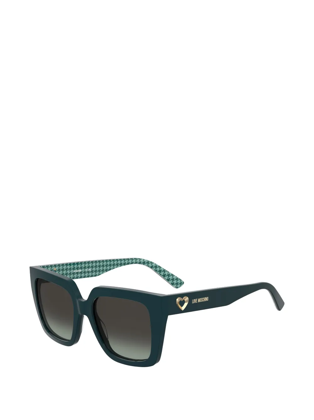 Love Moschino Zonnebril met vierkant montuur Groen