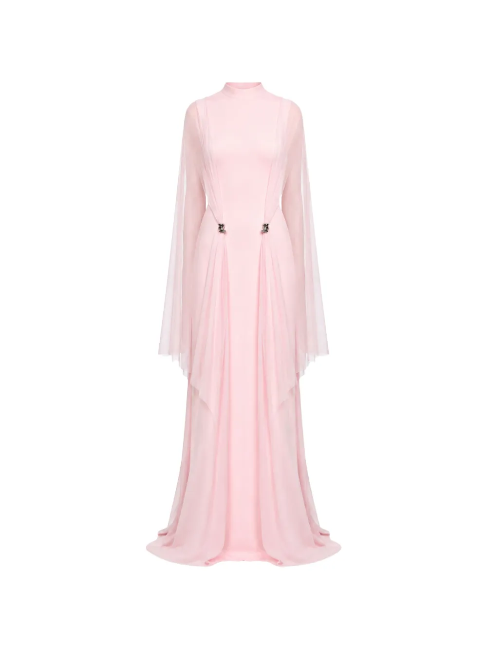 CHATS BY C.DAM Khaju cape-overlay gathered maxi dress