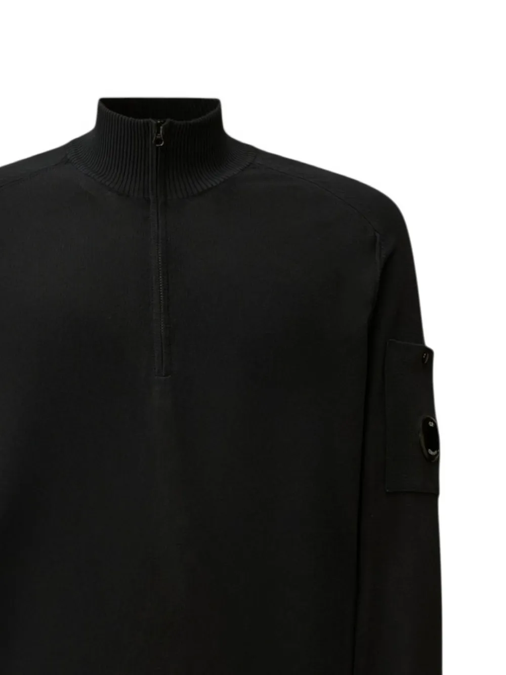 C.P. Company Trui met rits en Lens-detail Zwart