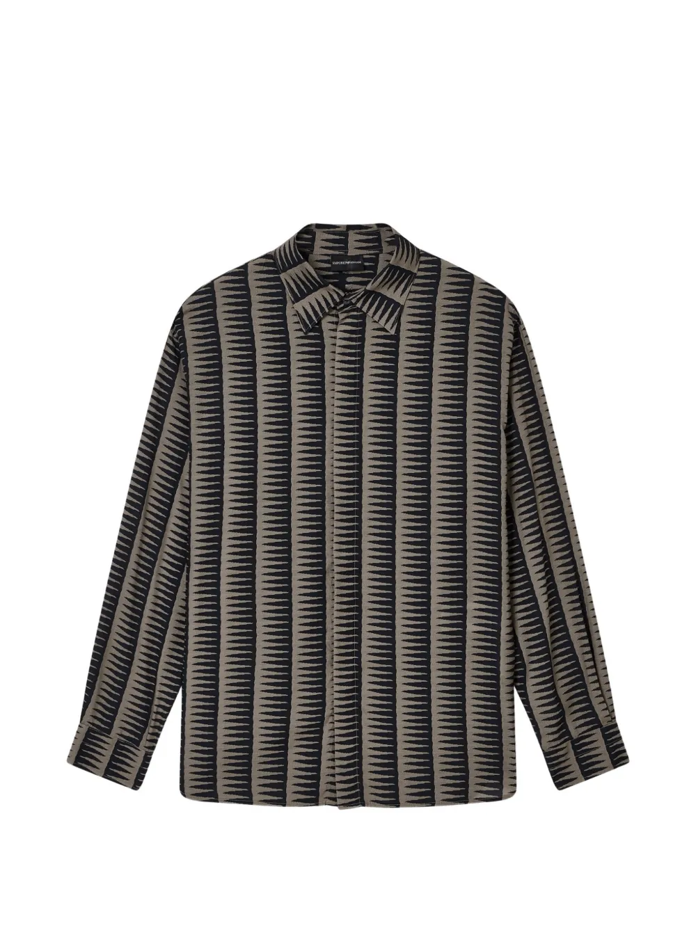 Emporio Armani Camicia a righe con maniche lunghe - Nero