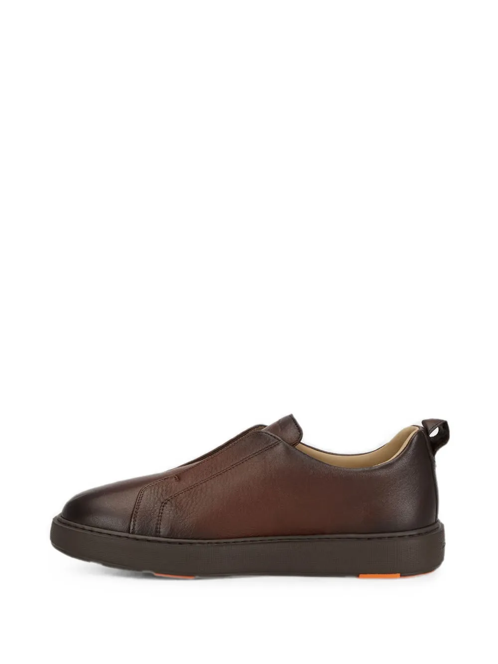 Santoni Victory burnished leather slip-on sneakers Bruin