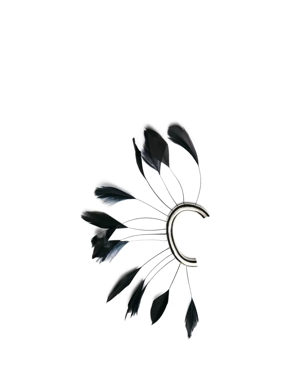 Patrizia Pepe feather-trim ear cuff - Silver