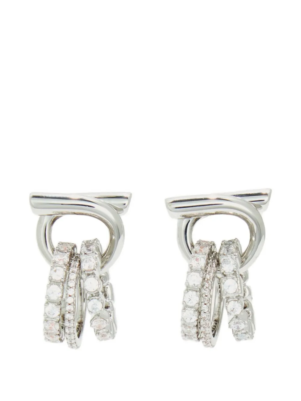 Ferragamo Gancini crystal-embellished earrings - Silver